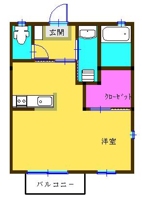 プライムスクエアー壱番館(ワンルーム/1階)の間取り写真