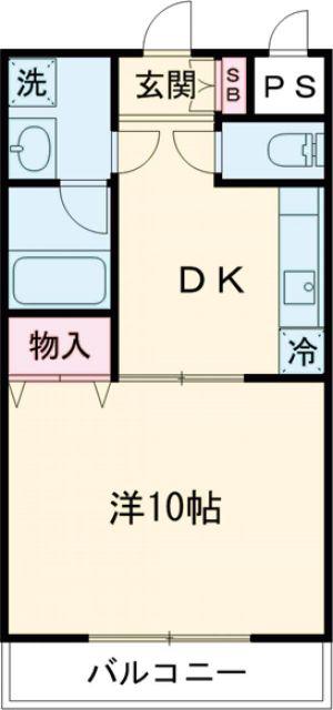 KAISHOIII(1DK/4階)の間取り写真