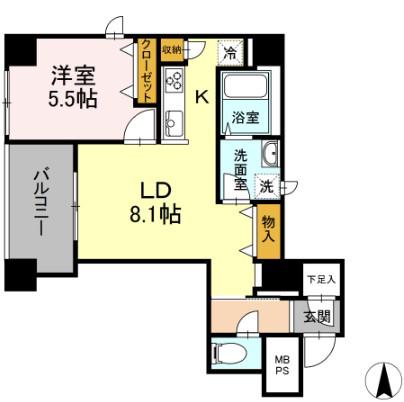 グランジット神田司町(1LDK/8階)の間取り写真