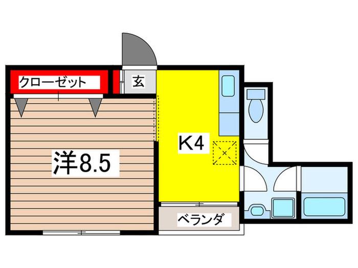 第二高政ビル(1K/2階)の間取り写真