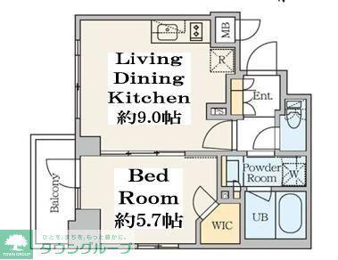 クレストコート錦糸町(1LDK/2階)の間取り写真