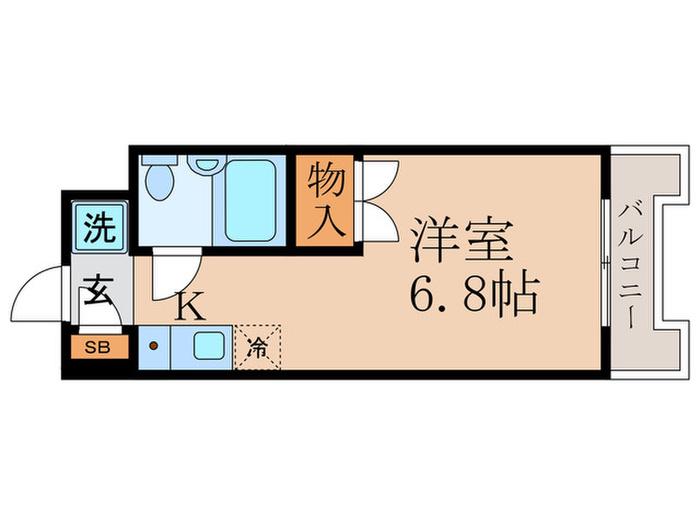 プルーリオン竹鼻(1K/5階)の間取り写真