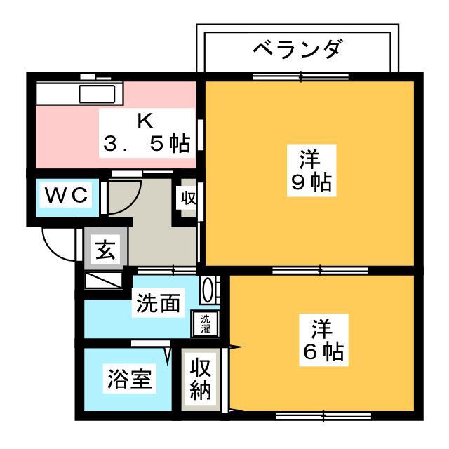 セレーナ(2K/2階)の間取り写真