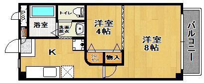 太郎殿ヴィレッジB棟(2K/2階)の間取り写真