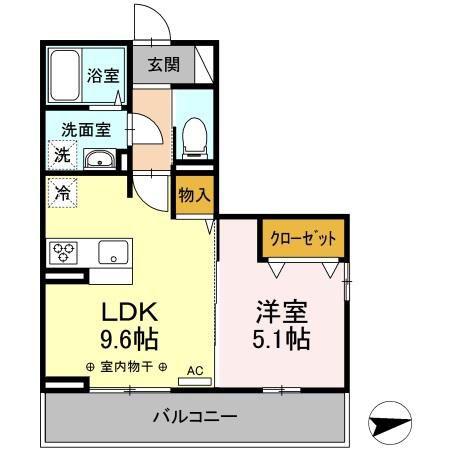MスカイVI(1LDK/2階)の間取り写真