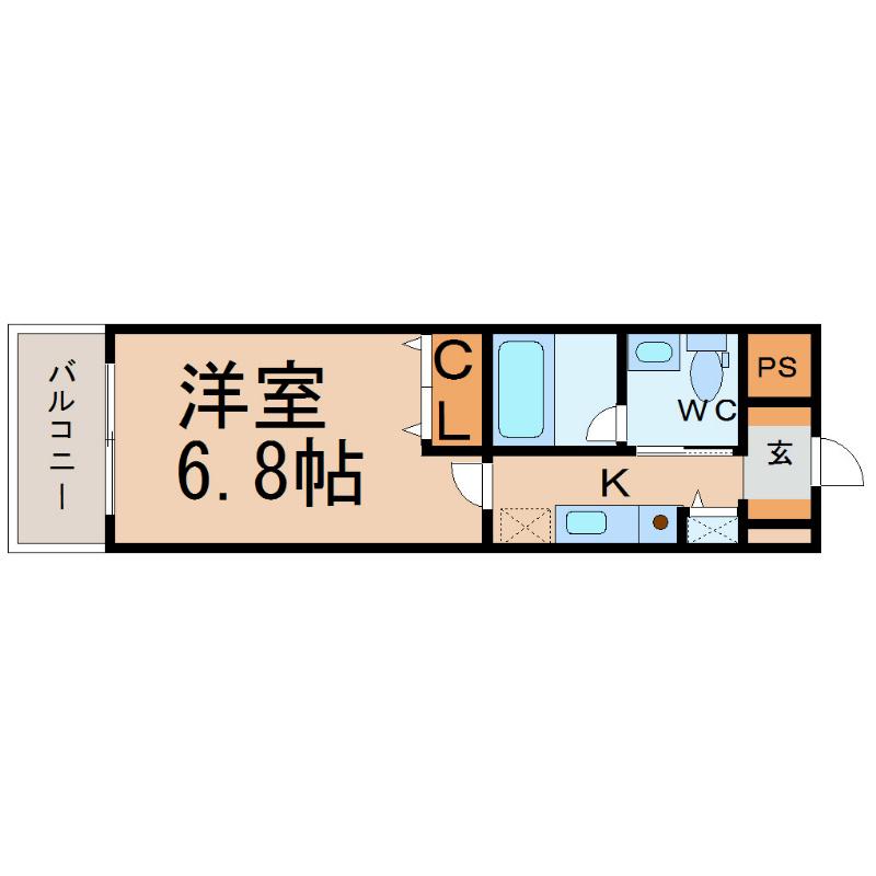 ラヴィアンローズ(1K/12階)の間取り写真