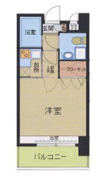 エステート・モア・警固(1K/4階)の間取り写真
