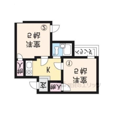 アメニティー京都一番館(2K/4階)の間取り写真