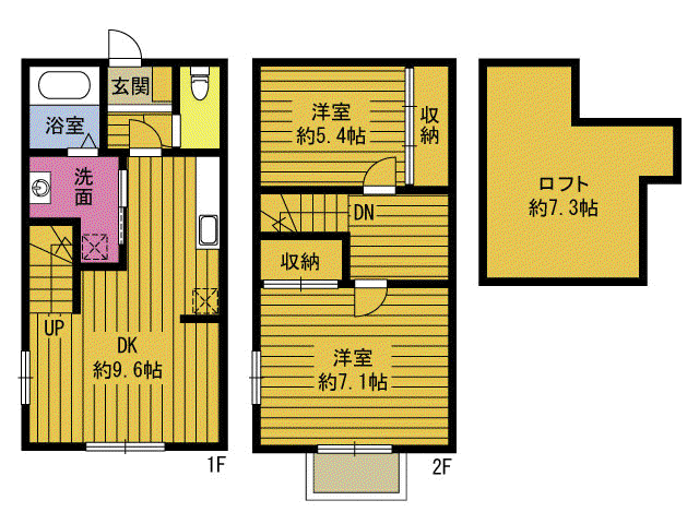 エレガンス東岡I(2LDK/1階)の間取り写真