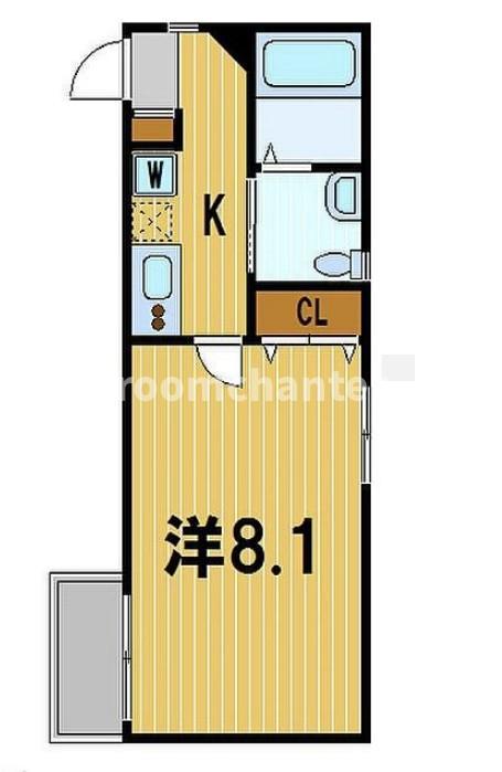 BCASA 横浜南(1K/1階)の間取り写真