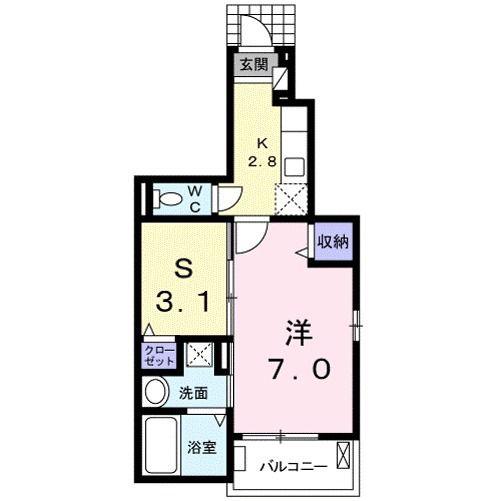 SERENO KITANO(1SK/1階)の間取り写真