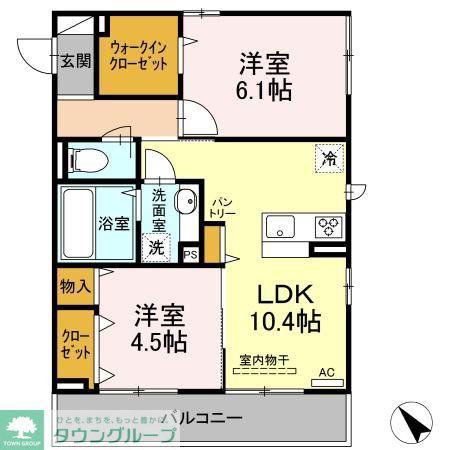 COLINA DO SOL(2LDK/3階)の間取り写真