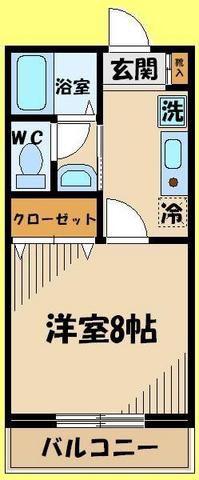Kハイム(1K/1階)の間取り写真