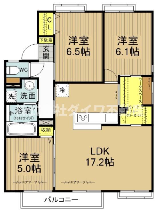 シャンピア吉久A(3LDK/1階)の間取り写真