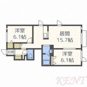 シャーメゾンラピス山の手(2LDK/1階)の間取り写真