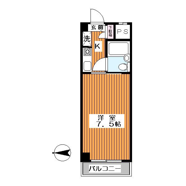高橋マンション(1K/4階)の間取り写真