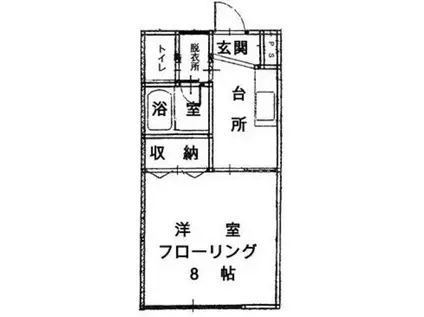 ハートウォーム茶畑(1K/1階)の間取り写真