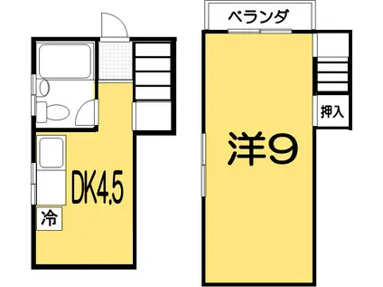 ポラリス桜井III(1DK/3階)の間取り写真