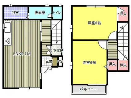 ラ・フォーレ(2LDK/1階)の間取り写真