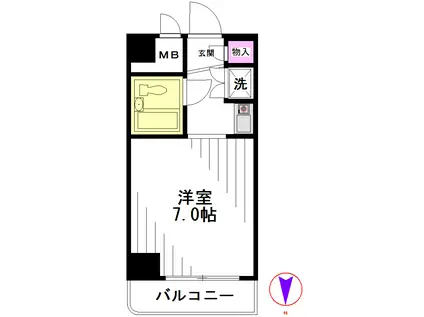 朝日蔵前プラザ(ワンルーム/6階)の間取り写真