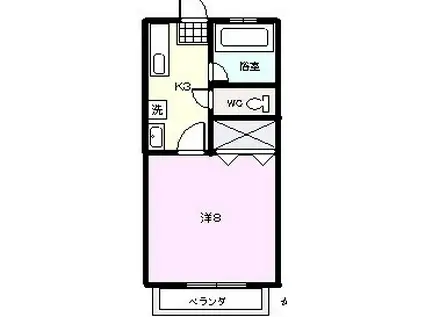 ウエストフィールド(1K/1階)の間取り写真