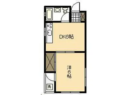 野口ビル(1DK/4階)の間取り写真