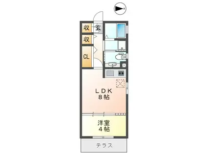 セントポーリア(1LDK/1階)の間取り写真