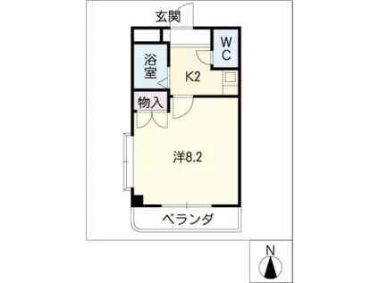 セモア元八事(1K/3階)の間取り写真