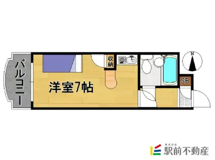 ラ・レジダンス・ド・高取(ワンルーム/1階)の間取り写真