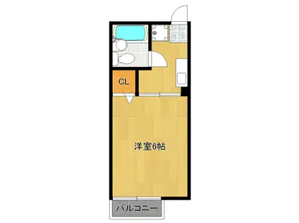 シティハイムサンフラワー(1K/1階)の間取り写真