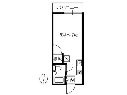 コーポKAKU(ワンルーム/2階)の間取り写真