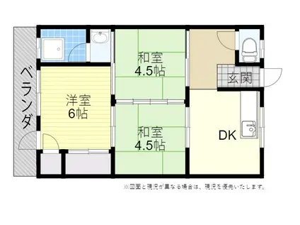 中村マンション(3DK/3階)の間取り写真