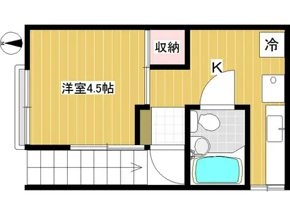 井出アパート(1K/2階)の間取り写真