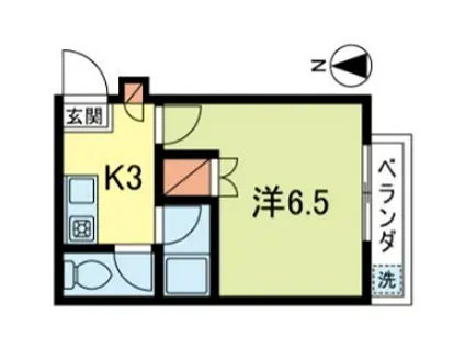 パークコージーコート(1K/1階)の間取り写真