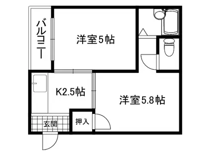 スターハイツ(2K/1階)の間取り写真