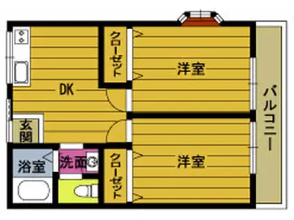 R-66番館(2DK/1階)の間取り写真