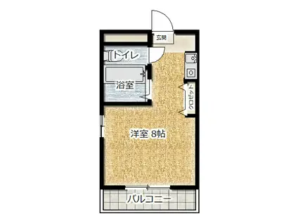 シティハイツ三隈(1K/3階)の間取り写真