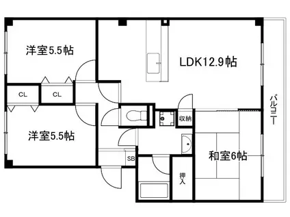 ノールヴァーグ(3LDK/1階)の間取り写真