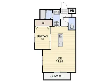 MSCT東谷山(1LDK/4階)の間取り写真