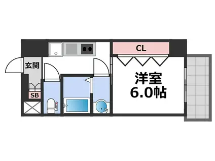 CLASS HILLS 新深江旧GLUCK MAISON S-SHI(1K/2階)の間取り写真