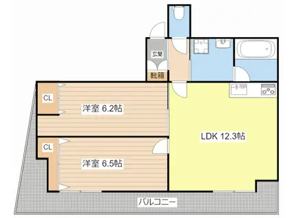 キングパレス東陽(2LDK/4階)の間取り写真
