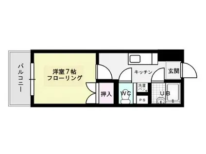 パークコート箱崎グランデ(1K/7階)の間取り写真