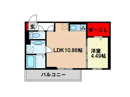 D-ROMアスキム(1LDK/1階)の間取り写真