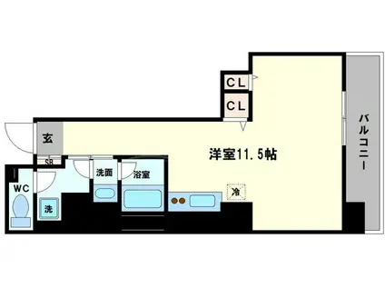 エヌレジデンス新今宮(ワンルーム/9階)の間取り写真