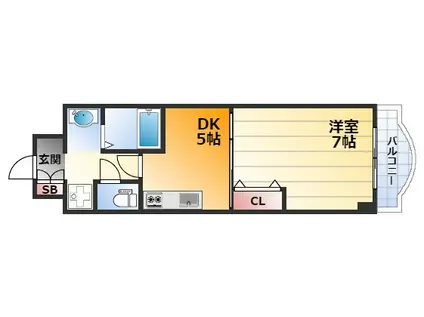 ノルデンハイム新大阪Ⅱ(1DK/10階)の間取り写真