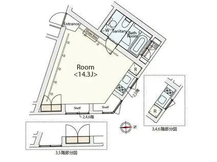 カスタリア恵比寿(ワンルーム/3階)の間取り写真