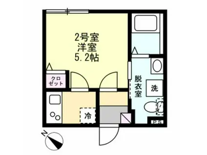 ベイルーム川崎平間(1K/3階)の間取り写真