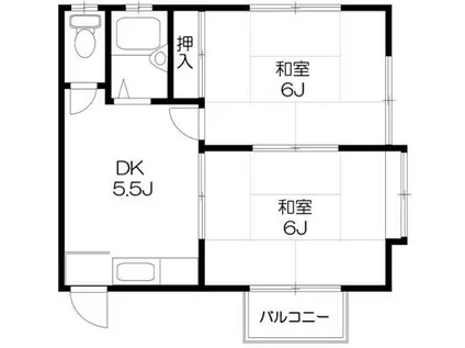 錦コーポ(2DK/1階)の間取り写真