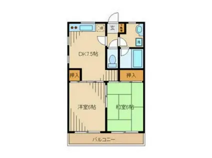 サンハイムEIII(2DK/1階)の間取り写真