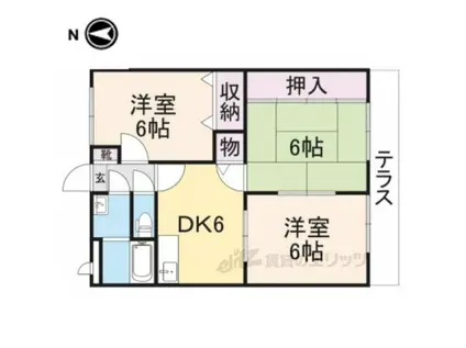 ユーミー岩井東町(3DK/3階)の間取り写真